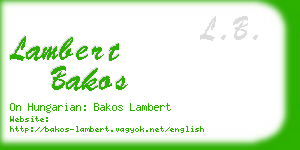 lambert bakos business card